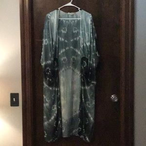 Tie dye long flowy kimono